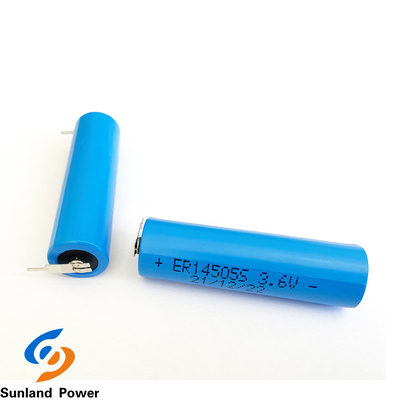 Blauwe LiSOCl2-Batterijer14505s 3.6V 1.8AH Batterij Op hoge temperatuur