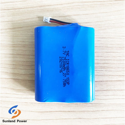 ICR18650 1S3P 3.7V 7.5AH Lithium Ion Battery Pack voor LED-licht met JST PHR-2P-connector