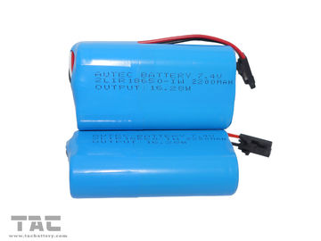 7.4V Batterij LIR18650-2S 7.4V 2200mAh van lithium de Ionencylindrica voor Flitslicht