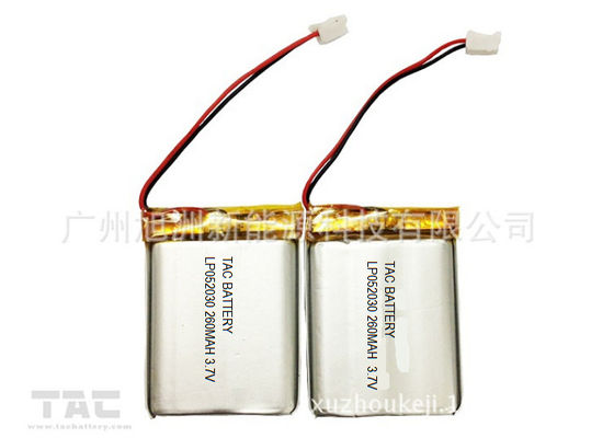 Het Lithium Ionenbatterijen van het hoge Capaciteitslp052030 3.7V 260mAh Polymeer voor Informatieverspreider