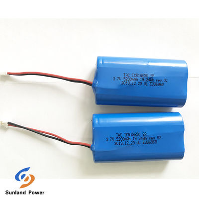 3.7V oplaadbare lithium-ionbatterij ICR18650 1S2P met UL2054 Voor lamp