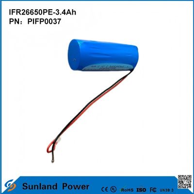 IFR26650PE-3.4Ah 3.2V LiFePO4 batterijcel voor zonnelicht zaklamp Cirkel Levensduur 2000 keer