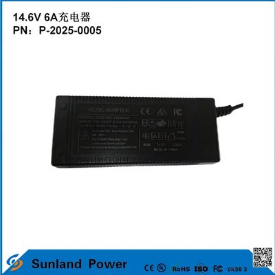 14.6V 6A-oplader, compatibel met 12,8V/14,4V Lithium Iron Phosphate (LiFePO4) batterijoplader, speciaal ontworpen voor elektrisch gereedschap/elektrisch efficiënt oplader, compatibel met meerdere apparaten