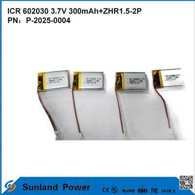 602030 3.7V 300mAh+ZHR1.5-2P Batterij Van Ultra-dun Design Flexible Compatibiliteit Voor Verschillende Kleine Slimme Apparaten Bluetooth-Oortelefoons Draagbare Apparaten En Draagbare Medische Apparatuur