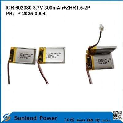 602030 3.7V 300mAh+ZHR1.5-2P Batterij Van Ultra-dun Design Flexible Compatibiliteit Voor Verschillende Kleine Slimme Apparaten Bluetooth-Oortelefoons Draagbare Apparaten En Draagbare Medische Apparatuur