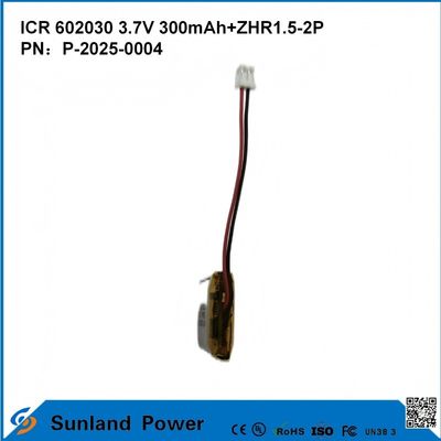 602030 3.7V 300mAh+ZHR1.5-2P Batterij Van Ultra-dun Design Flexible Compatibiliteit Voor Verschillende Kleine Slimme Apparaten Bluetooth-Oortelefoons Draagbare Apparaten En Draagbare Medische Apparatuur