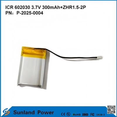 602030 3.7V 300mAh+ZHR1.5-2P Batterij Van Ultra-dun Design Flexible Compatibiliteit Voor Verschillende Kleine Slimme Apparaten Bluetooth-Oortelefoons Draagbare Apparaten En Draagbare Medische Apparatuur