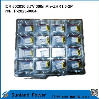 602030 3.7V 300mAh+ZHR1.5-2P Batterij Van Ultra-dun Design Flexible Compatibiliteit Voor Verschillende Kleine Slimme Apparaten Bluetooth-Oortelefoons Draagbare Apparaten En Draagbare Medische Apparatuur