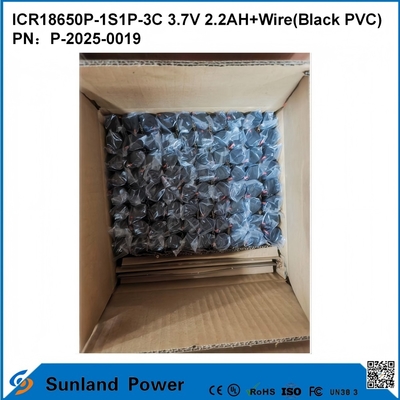 ICR18650P-1S1P-3C 3,7V 2,2AH+DRAAD BATTERIJ