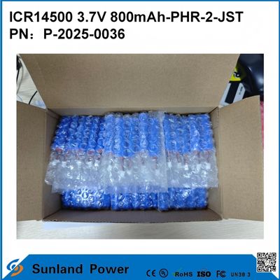 ICR14500 3.7V 800mAh-PHR-2-JST-10mm Draad Batterij