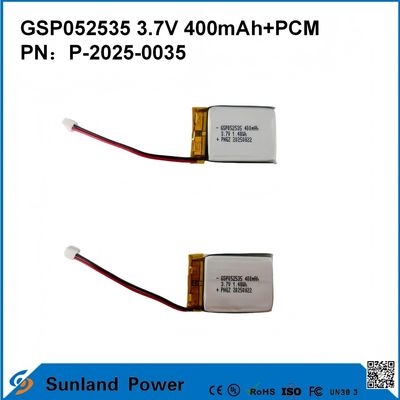 GSP052535 3.7V 400mAh+PCM Batterij Gebruikt In Compacte Tweewegradio's, Spraakrecorders, Mini GPS Trackers, Slimme Stylussen En Vergelijkbare Apparaten