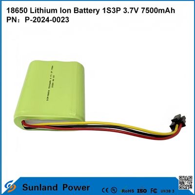 18650 Lithium-ion batterij 1S3P 3.7V 7500mAh Li-ion batterijpakket