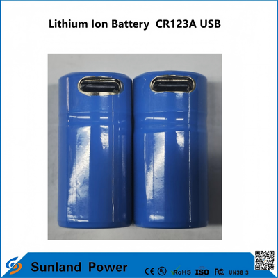 Lithium-ionbatterij CR123A USB toepasbaar voor de productie van USB-oplaadbare lithium-ionbatterijen.