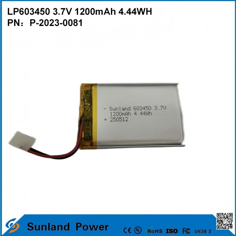 GP603450 Cell voor consumentenelektronica en medische toepassingen 1200mAh 3.7V UL & UN38.3 Gecertificeerd op voorraad en aanpasbaar