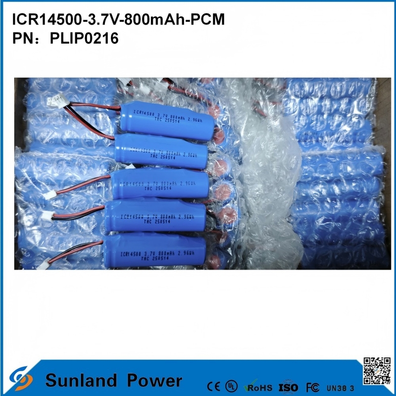 ICR14500-3.7V-800mAh-PCM-batterij toegepast op LED-lichten Digitale producten Slimme huishoudelijke apparaten Draadloze muizen Elektrische tandenborstels Scheerapparaten