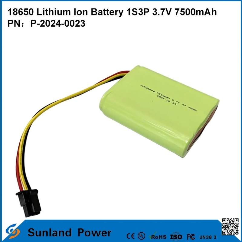 18650 Lithium-ion batterij 1S3P 3.7V 7500mAh Li-ion batterijpakket