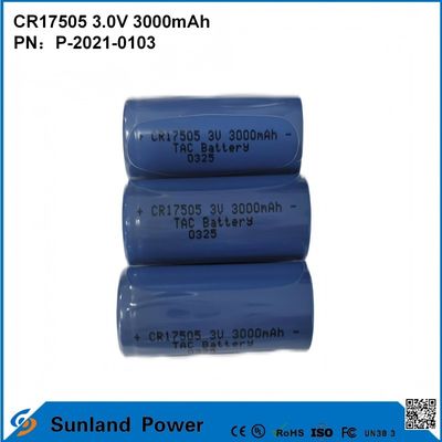 CR17505 3.0V 3000mAh Voor slimme instrumenten Medische apparatuur Transport en logistiek Slimme meubels Hoog vermogen Stabiel ontladen Prestaties Spanning Uitgang Lange levensduur