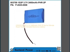 ICR503759 1S2P 3.7V 2400mAh-PHR-2P de ultieme powerpack voor draagbare elektronica batterij
